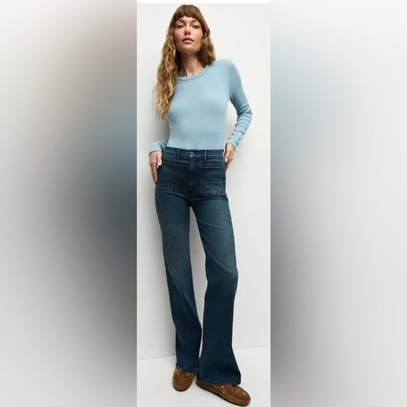 Veronica Beard Denim - Veronica Beard-Crosbie Patch-Pocket Slim Wide-Leg Jean-Size 26-NWT